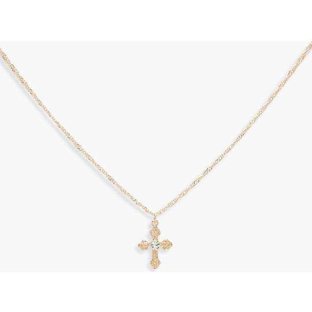 Womens Delicate Cross Choker Necklace - Metallics - One Size