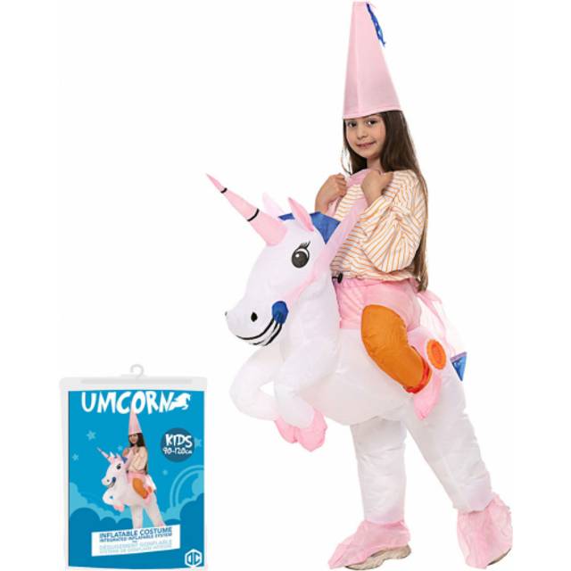 Inflatable Unicorn Disguise for Children | Size 90 to 120cm | Costume for Disguised Parties | Made of Highly Resistant Polyester | Inflating System