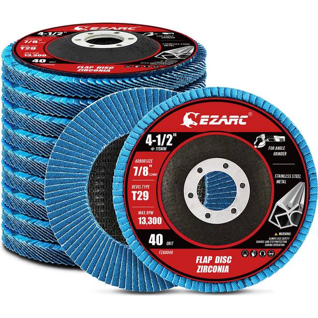 Flap Disc 115mm 40 Grit Zirconia Grinding Wheel Abrasive Discs Type 29 for Stainless Steel Cast Iron and Sheet Metal 10 Pack
