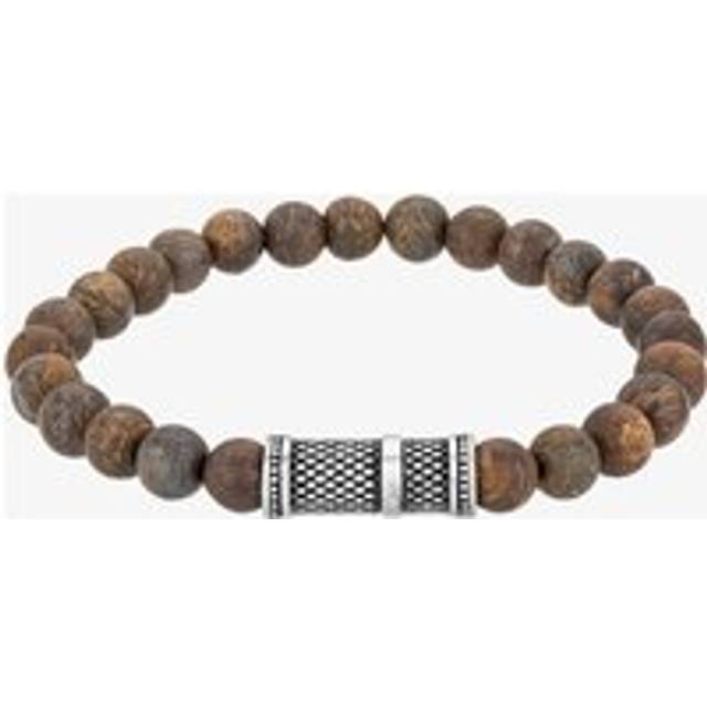 Bourne and Wilde Mens Brown Bronzite Bead Bracelet UR24-02