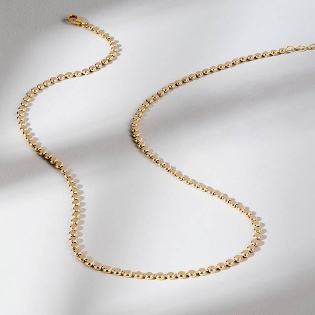 John Greed CANDY Cane Gold Plated Silver Flat Disc Chain Necklace For Women - gold/silver