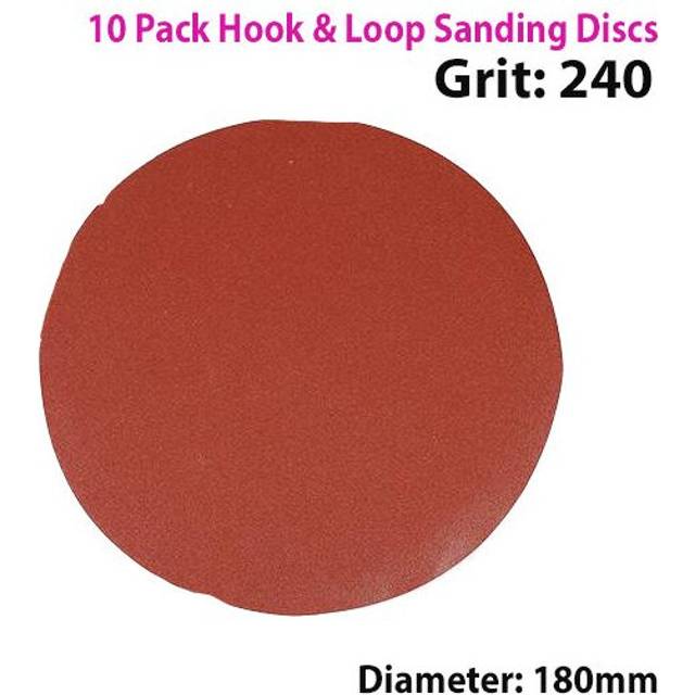 QTY 10 180mm 7 Inch Sanding Discs 240 Grit Orbit Sander Hook & Loop