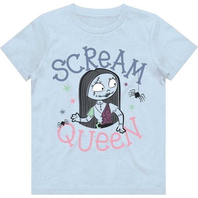 (5-6 Years, Light Blue) Nightmare Before Christmas Girls Scream Queen Cotton T-Shirt