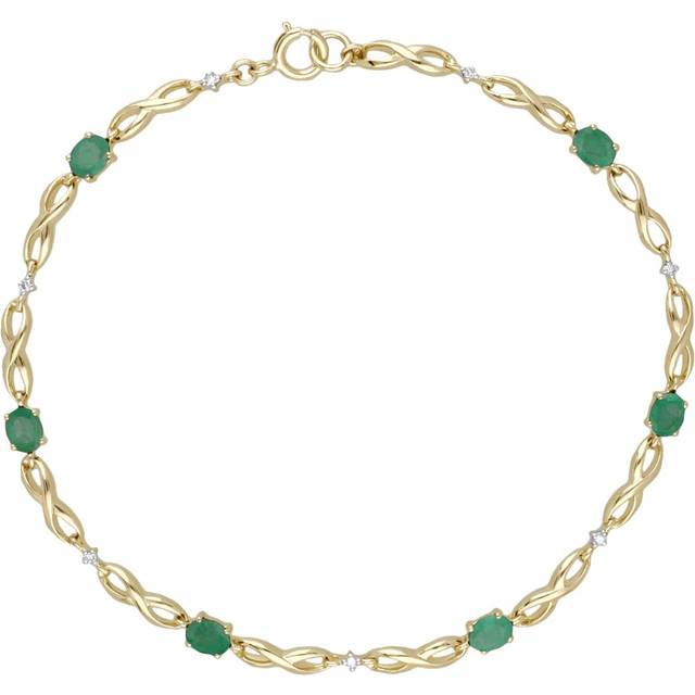 Infinity Luxe Emerald & Diamond Tennis Bracelet in 9ct Gold