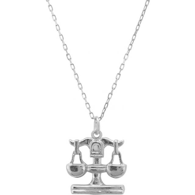 Zodiac Star Sign Necklace Silver Libra - One Size
