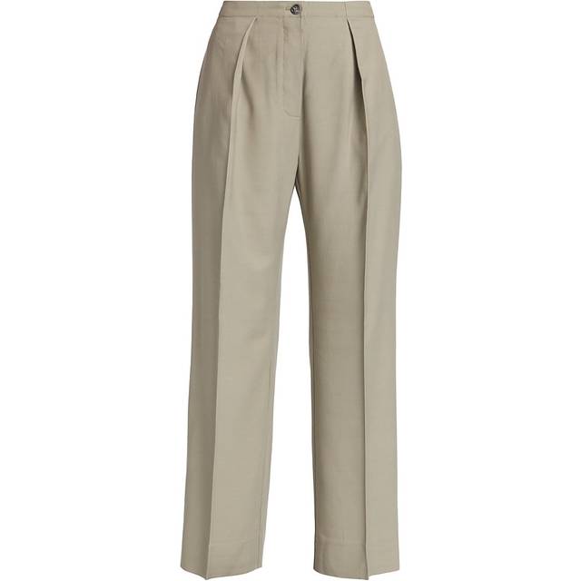 Acne Studios - Pleated Herringbone Jacquard Wide-leg Pants - Light gray - Gray - EU 34