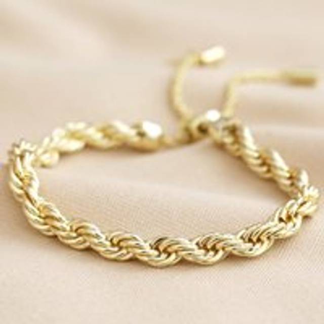 Plaited Rope Chain Bracelet in Gold - gold - one size