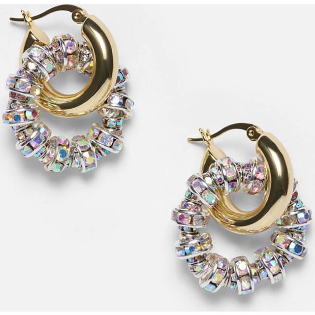Pearl Octopuss.y Les Créoles Petites Two-Tone Hoop Earrings - Gold