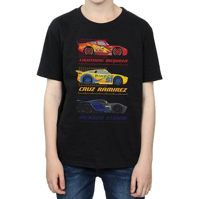 (7-8 Years, Black) Cars Boys Racer Profile Cotton T-Shirt