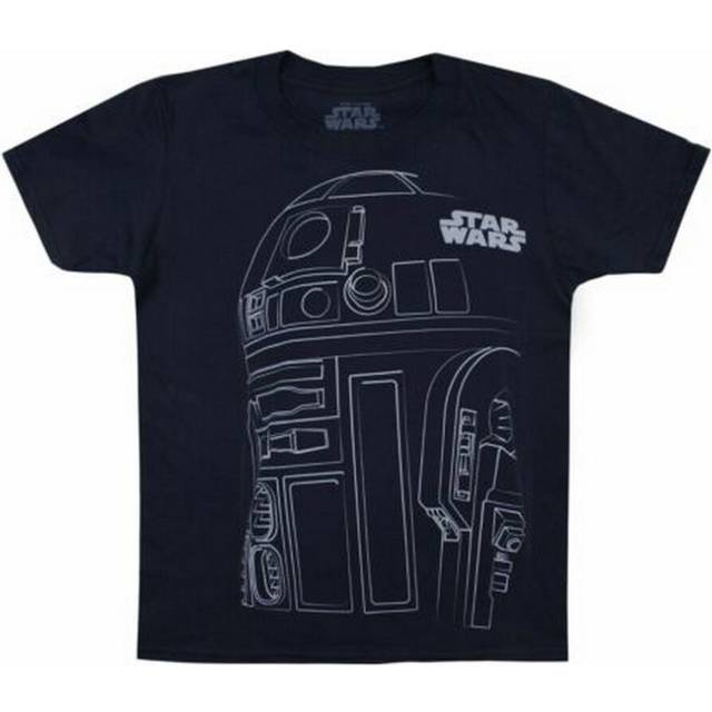 (12-13 Years, Navy) Star Wars Boys R2-D2 Outline T-Shirt