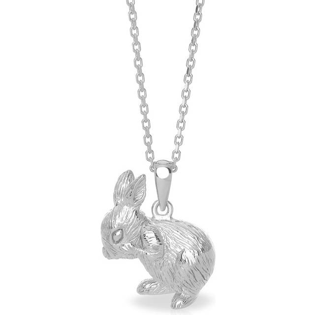 John Greed Tempest Meadow Silver Shy Bunny Necklace For Women - silver