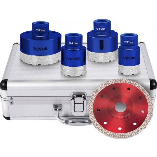 Diamond Drill Bits Hole Saw Set 1-3/8'-2-3/5' 4pcs Tile Ceramic Marble - Vevor