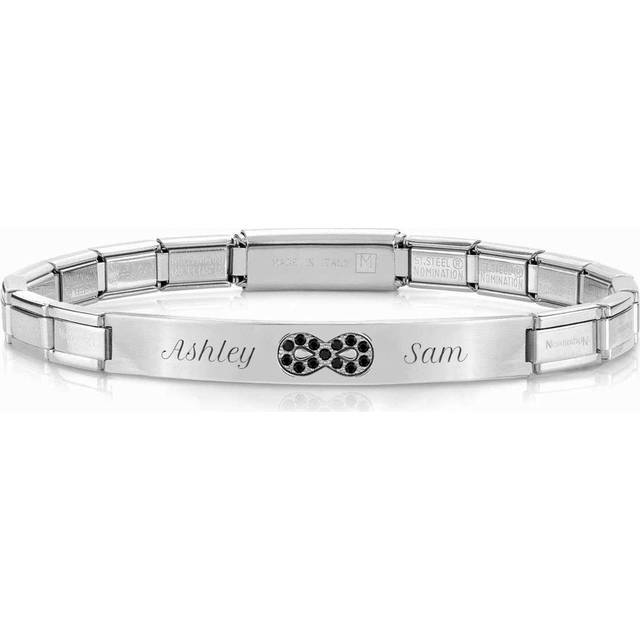 Nomination Trendsetter Silver &amp; Black CZ Pave Infinity Loop Bracel