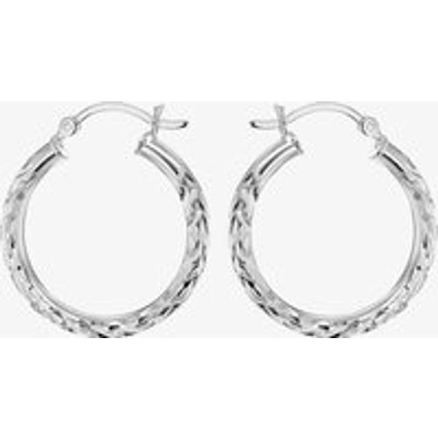 Sterling Silver 25mm Diamond-Cut Hoop Earrings 8.51.0949