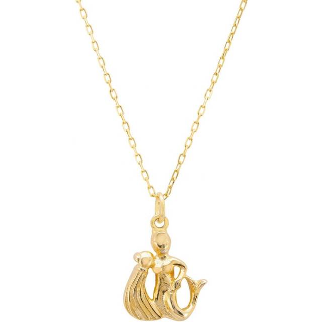 Latelita Womens Zodiac Star Sign Necklace Gold Aquarius Sterling Silver - One Size