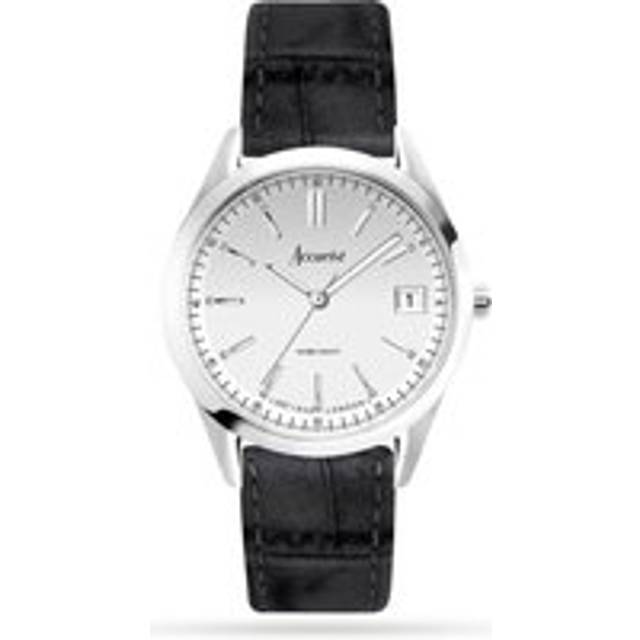 Accurist Everyday Black Leather Strap Watch 74006