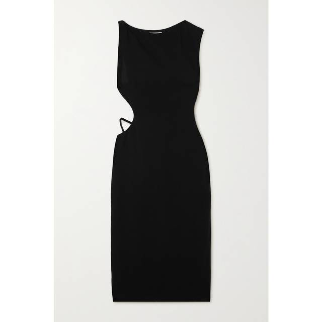 St. Agni Black Arc Cutout Midi Dress - Black - L