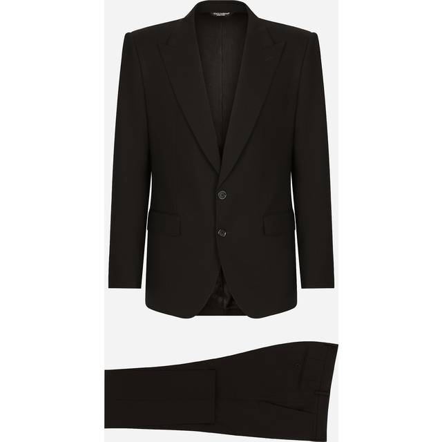 Dolce & Gabbana, Single Breasted Suits, male, Black, XL, Dolce & Gabbana Dresses Black