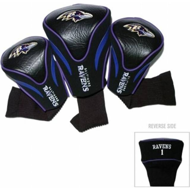 Team Golf  Baltimore Ravens 3 Pack Contour Fit Headcover