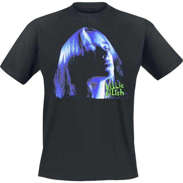 Billie Eilish T-shirt - Neon Blue Shadow - S XXL - för Herr - svart