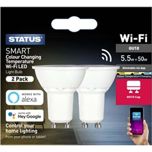 Status Smart 5.5w Pearl CCT LED GU10 Bulb - 2 Pack