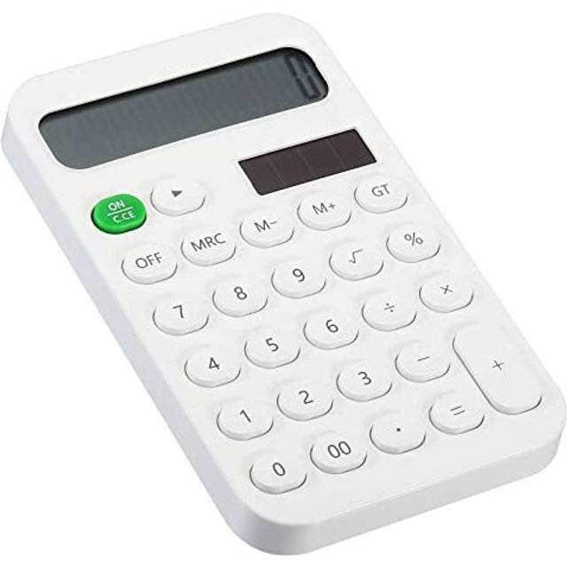 Desktop Calculator, 12 Digit Large LCD Display Standard Function Desk Calculator Portable Cute Calculator for Home Office, White