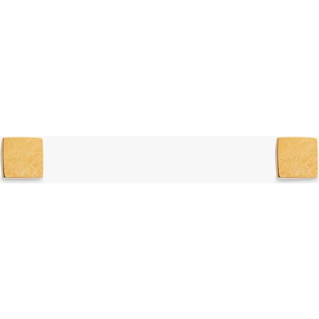 Metal Square Stud Earrings - Gold - Orelia