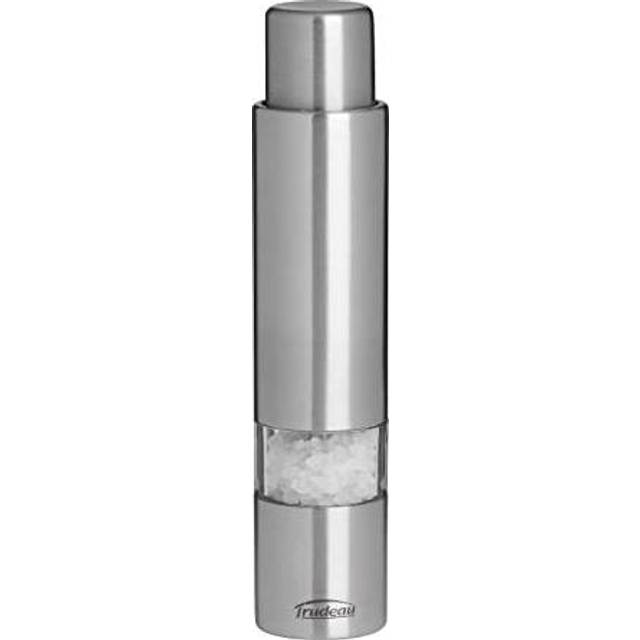 Trudeau Stainless Steel 6 inch One-Hand Thumb Mill Salt Grinder  6  Silver