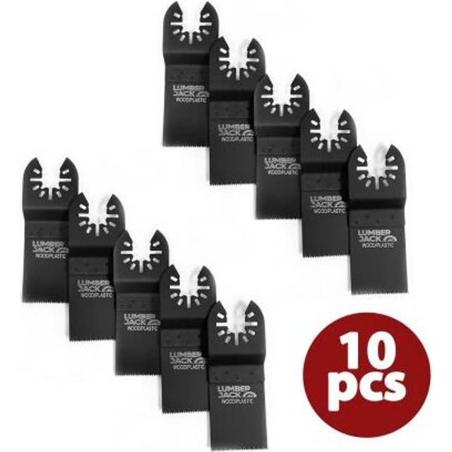 LUMBER JACK Multi Tool Blades, 10 x 34mm Universal Fine Wood & Plastic Cutting Quick Release Oscillating Multitool Saw Blades