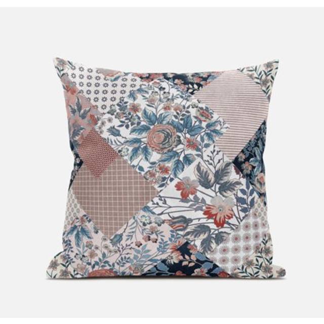 Arizona Floral Patches Suede Blown and Closed Pillow by Amrita Sen in