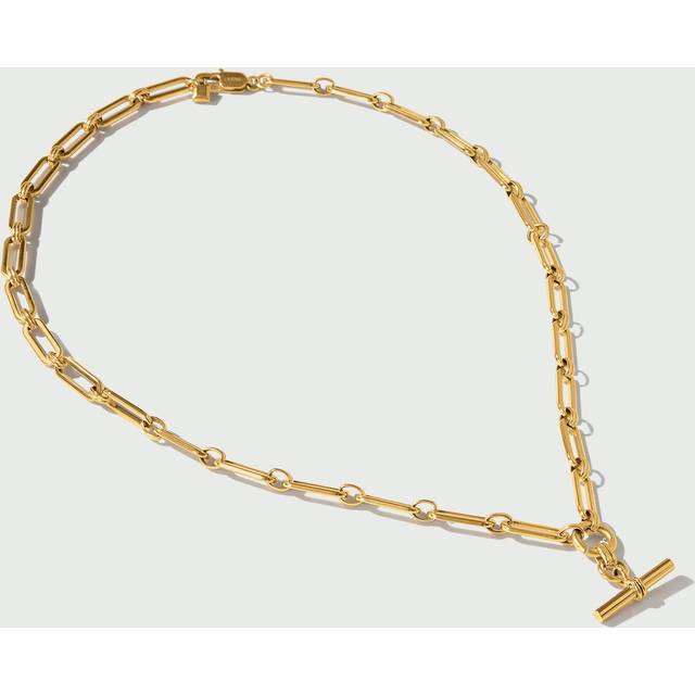Orelia LUXE Linear Link T-Bar Drop Chain Necklace, Gold