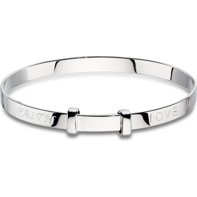 Little Star Silver Love Hope Faith Baby Bangle - silver