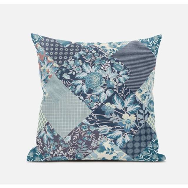 Arizona Floral Patches Suede Blown and Closed Pillow by Amrita Sen in