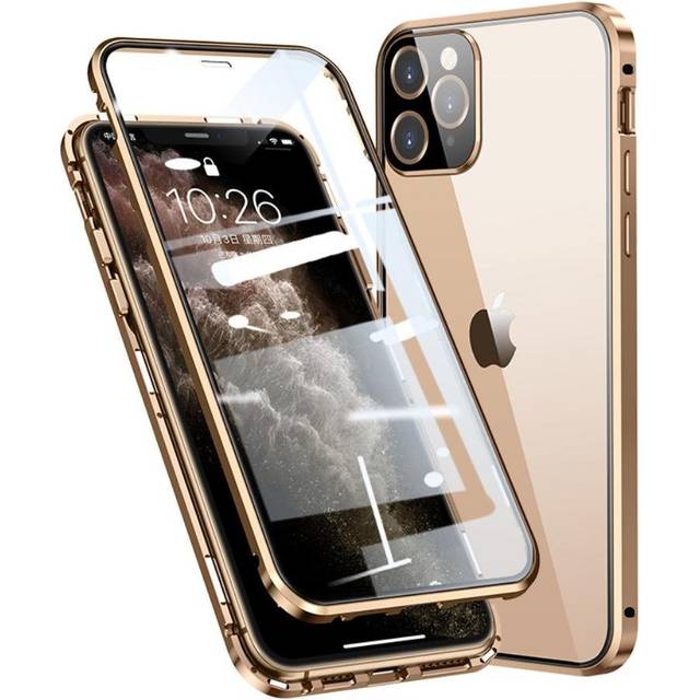 iPhone 11 Pro 360-graders Magnetiskt Skal med Glas Framsida och Baksida - Guld
