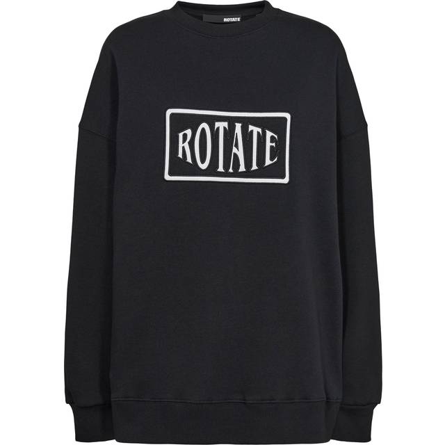 Rotate Sunday Logo-Embroidered Cotton-Jersey Sweatshirt - S - Black
