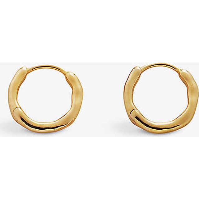 Monica Vinader Womens Gold Siren Muse Recycled 18ct Yellow Gold-plated Vermeil Silver Huggie Hoop Earrings - GOLD