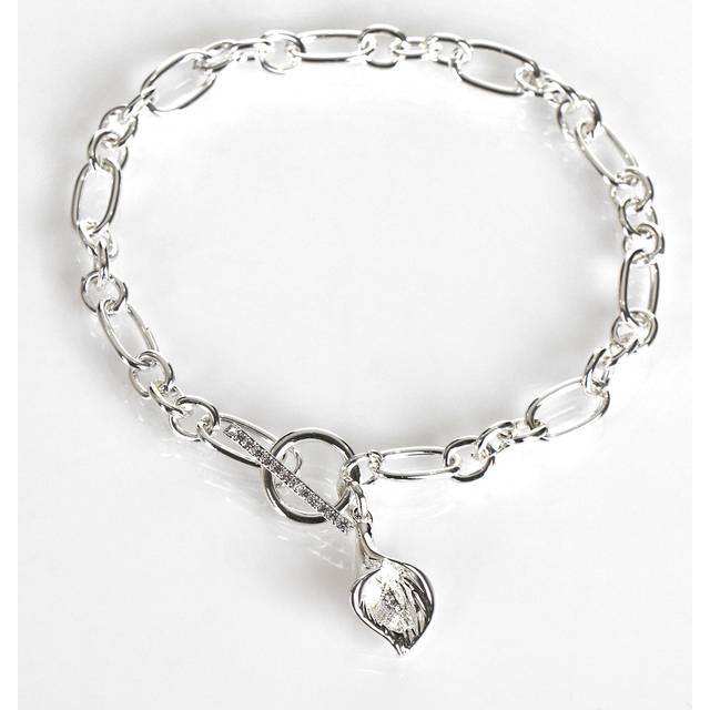 Equilibrium Silver Plated Calla Lily T-Bar Bracelet