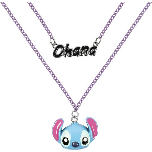Disney Lilo & Stitch Blue Ohana Stitch Double Layered Necklace