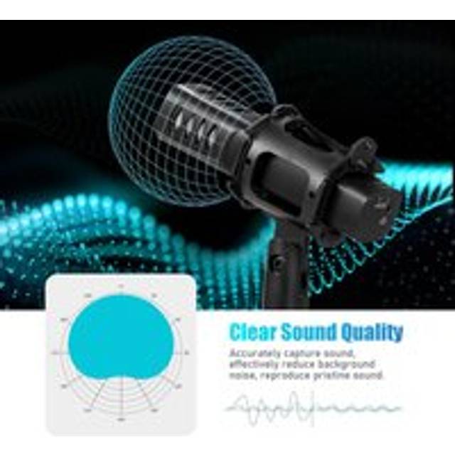 USB-mikrofon kardioid kondensatormikrofon med stativställ Pop-filter Shock Mount för spelstreaming svart