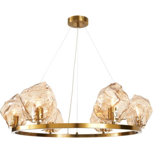 Visconte Portici Ceiling Pendant with Glass Shades - Brass, Champagne - Yellow