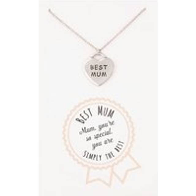 Sentiments Best Mum Engraved Heart Pendant 13788 - Silver