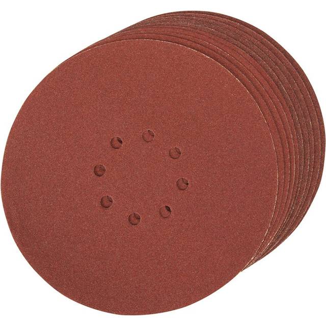 10 PACK 225mm 80 Grit Sanding Sheet Discs Hole Punch Aluminium Oxide Hook Loop