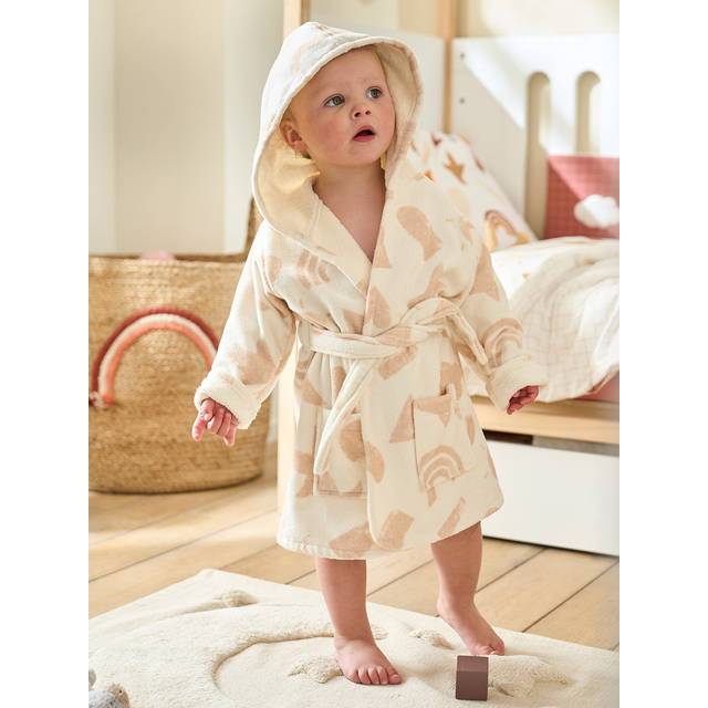 Bathrobe for Babies, in Organic Cotton*, Happy Sky printed beige