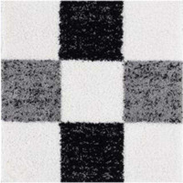 Myshaggy Collection Rugs Geometric Design in Grey - Black;White;Grey (Square 120cm)