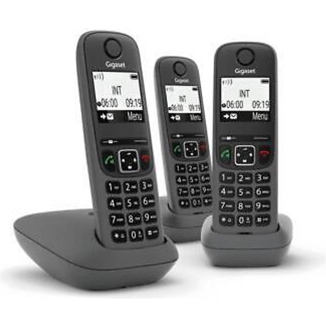 Gigaset as490 trio analog/dect phone call identifier black