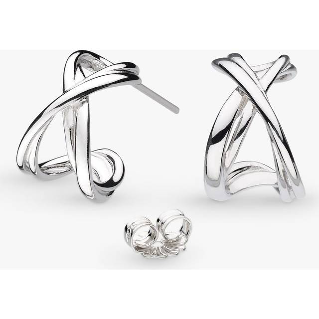 Kit Heath Infinity Stud Hoop Earrings, Silver