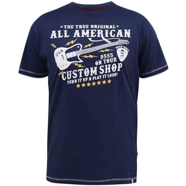 (3XL, Navy) Duke Mens Bronte D555 Kingsize All American Guitar T-Shirt