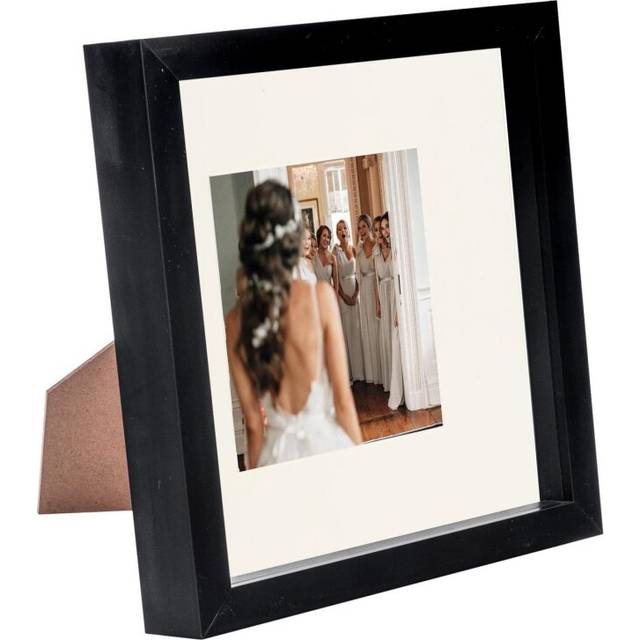 8" x 8" Black 3D Box Photo Frame - with 4" x 4" Mount - Ivory Mount