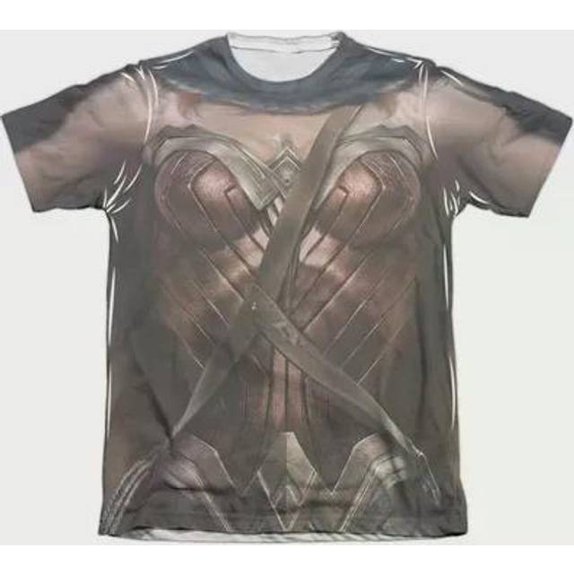 Trevco Sportswear BVS164-ATPC-1 Batman vs Superman Wonder Woman Uniform Adult Regular Fit Short Sleeve T-Shirt, White - Small