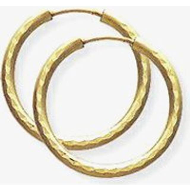 9ct Gold Diamond Cut Tube Sleeper Earrings SE937